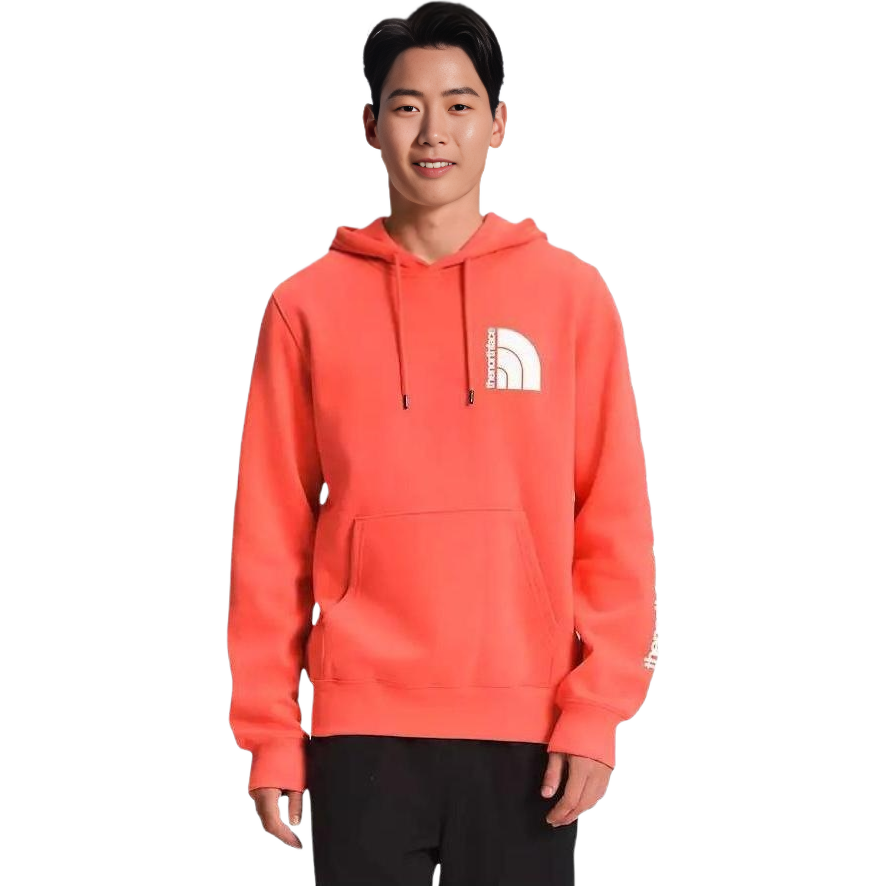 TNF Orange Logo Graphic Print Hoodie Long Sleeve NF0A8121-LV3