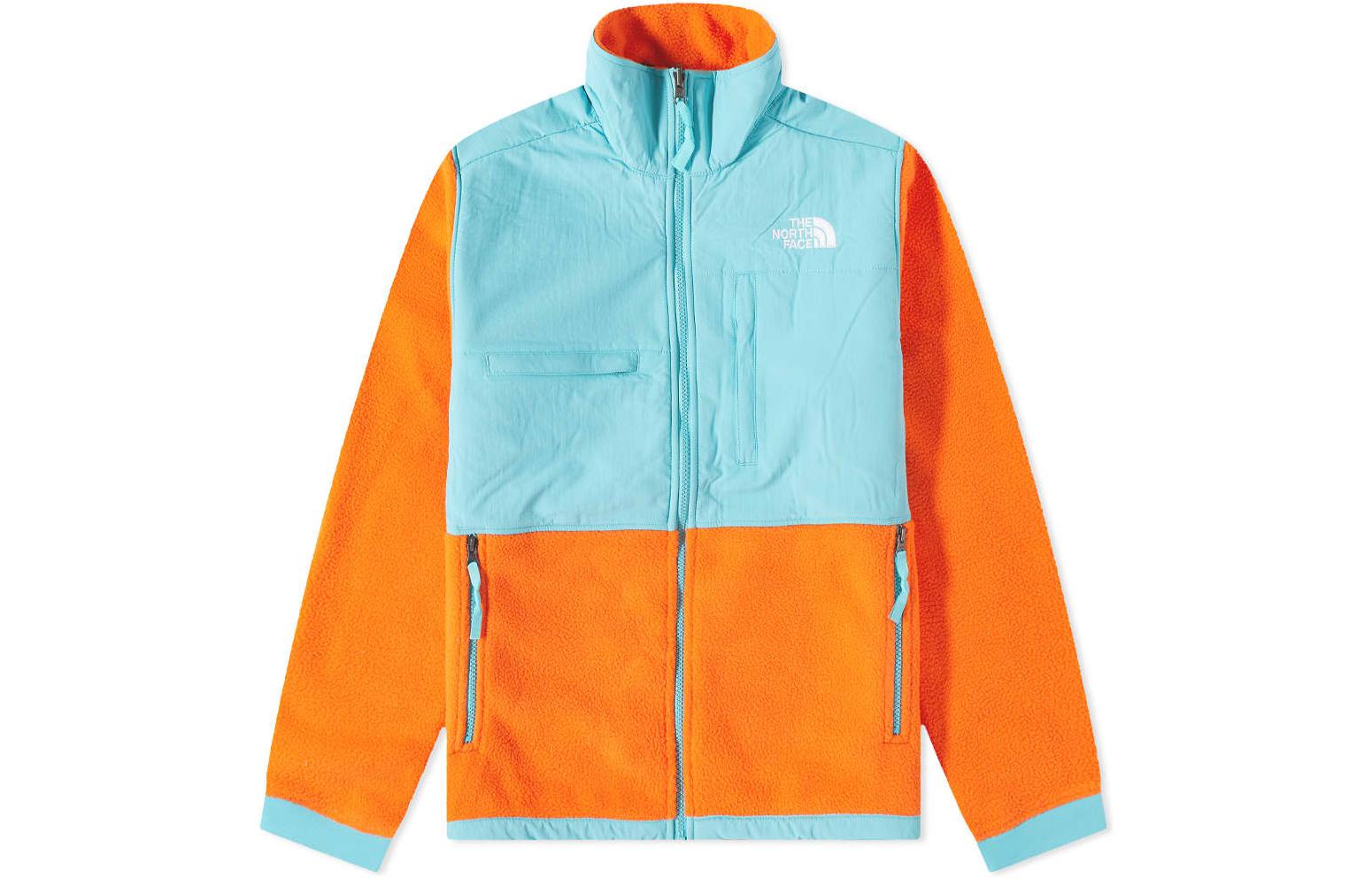 TNF Orange Logo Print Patchwork Zip-Up Jacket NF0A4QYJ-1S0
