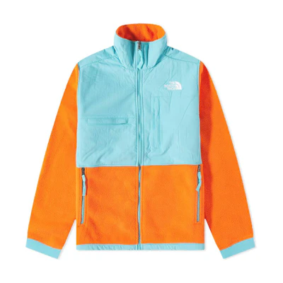 TNF Orange Logo Print Patchwork Zip-Up Jacket NF0A4QYJ-1S0
