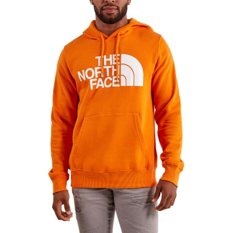 TNF Orange Logo Print Pullover Hoodie Long-Sleeve NF0A7UNL-N01