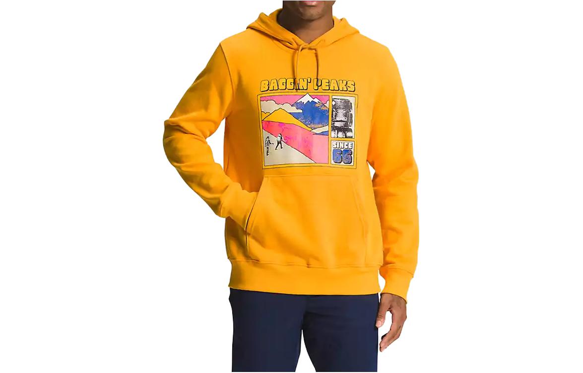 TNF Orange Scenic Letter Print Hoodie NF0A811R-56P