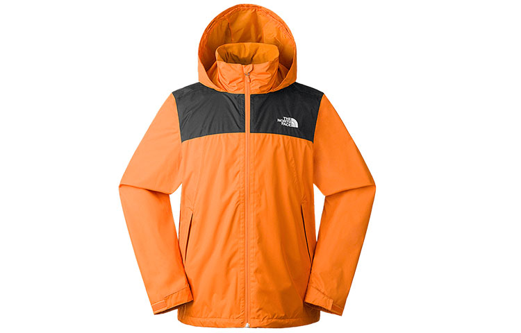 TNF Orange Waterproof Softshell Jacket with Logo Print Hood NF0A7WCU-KO6