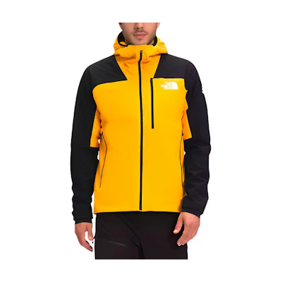 TNF Outdoor Hooded Jacket Yellow Logo Print Colorblock NF0A4VUZ-ZU3
