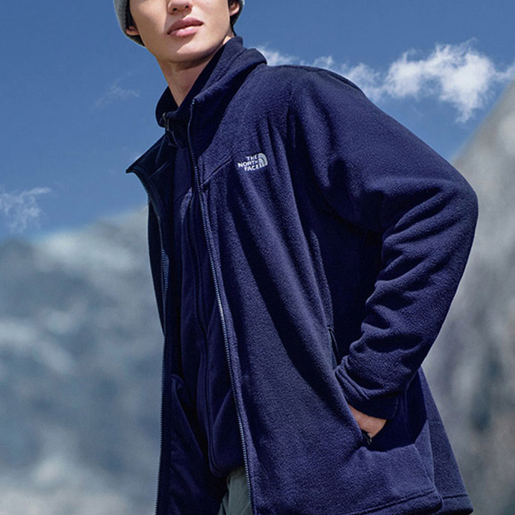 TNF Outdoor Logo Fleece Jacket Deep Blue NF0A4U86-L4U 圖 4