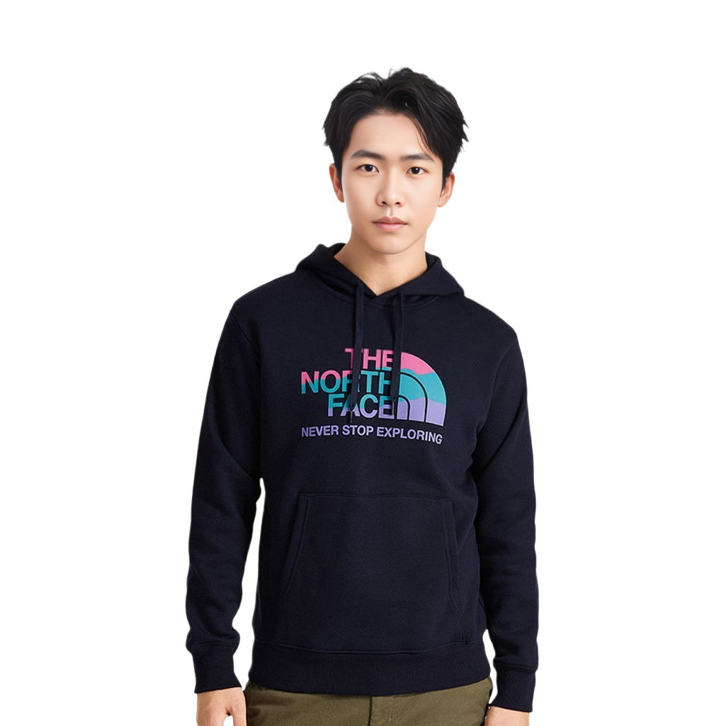 TNF Outdoor Logo Print Fleece Hoodie Blue (Unisex) NF0A7W8K-RG1 圖 4