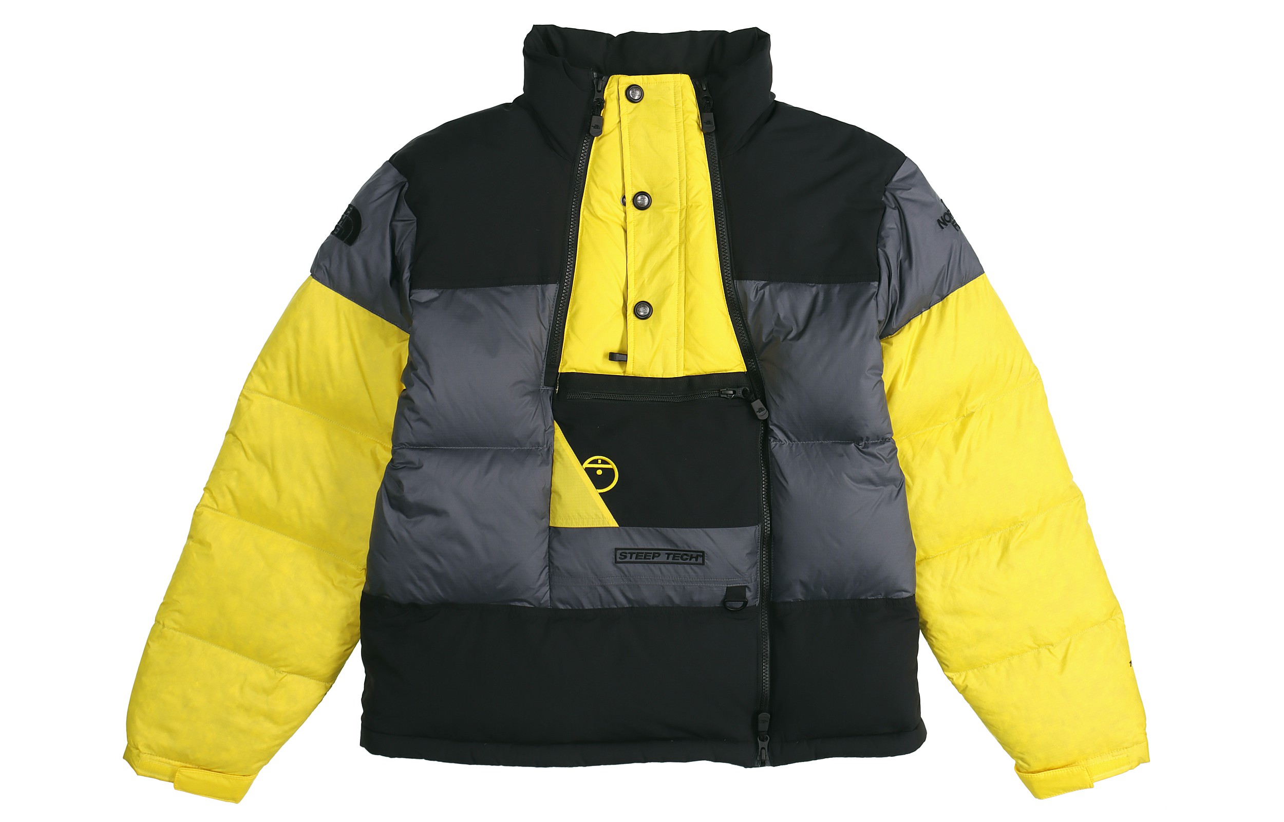 TNF Outdoor Puffer Jacket Winter Black/Grey/Yellow NF0A4QYT-SH3