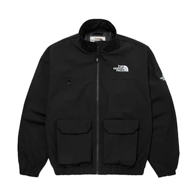 TNF Outdoor Utility Jacket Black Large Pocket Logo Design NJ4HM50J