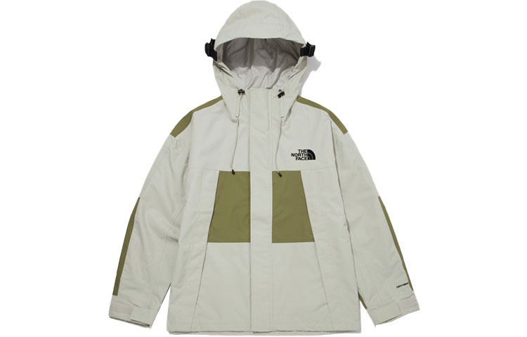 TNF Outdoor Waterproof Colorblock Hooded Jacket Beige Unisex NJ2HM54B