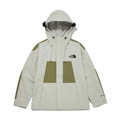 TNF Outdoor Waterproof Colorblock Hooded Jacket Beige Unisex NJ2HM54B