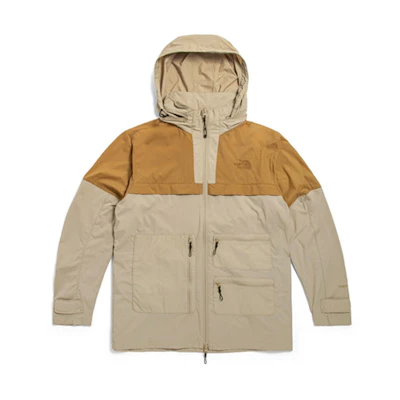 TNF Outdoor Windproof Hooded Utility Jacket Khaki Colorblock NF0A5JW1-CEL