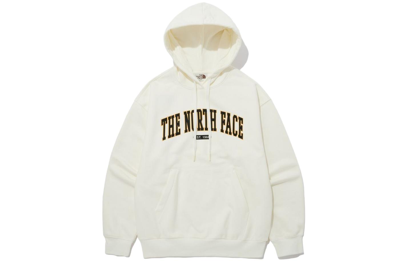 TNF Oversized Letter Print Hoodie - Unisex Off-White Pullover NM5PP50J