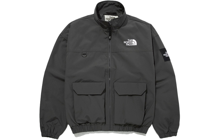 TNF Oversized Pocket Logo Jacket - Solid Gray Casual Style NJ4HM50L
