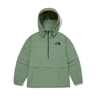 TNF Packable Half-Zip Pullover Hooded Jacket Unisex Green NA3BM03C
