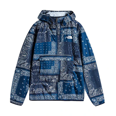 TNF Paisley Print Half-Zip Windbreaker Jacket Navy Blue Unisex NF0A3T2S-M10