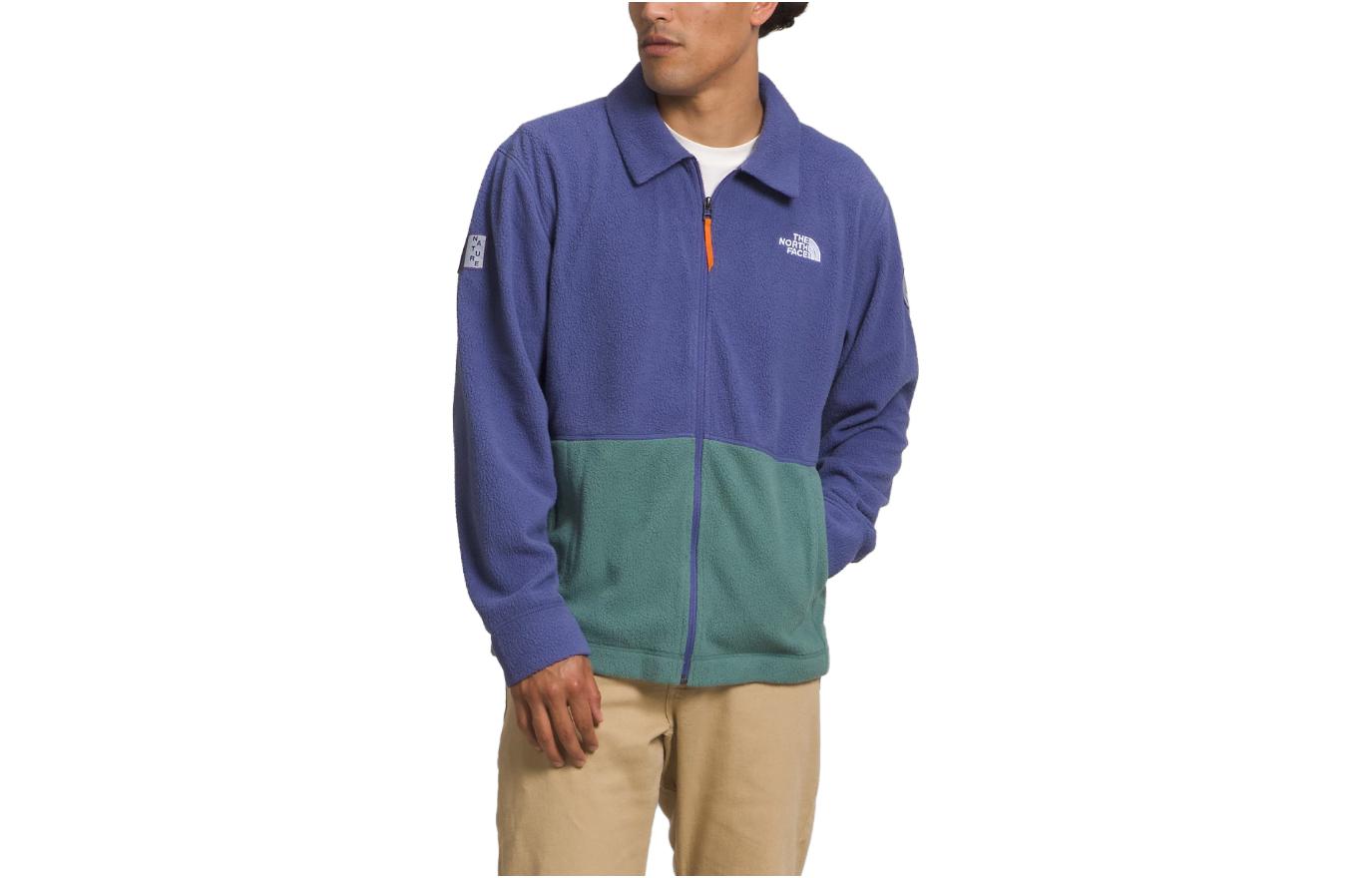 TNF Pali Pile Fleece Jacket Cave Blue Colorblock Zip-Up NF0A84H7-K8I