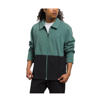 TNF Pali Pile Fleece Jacket Colorblock Zip-Up Sage Green Jacket NF0A84H7-KIB