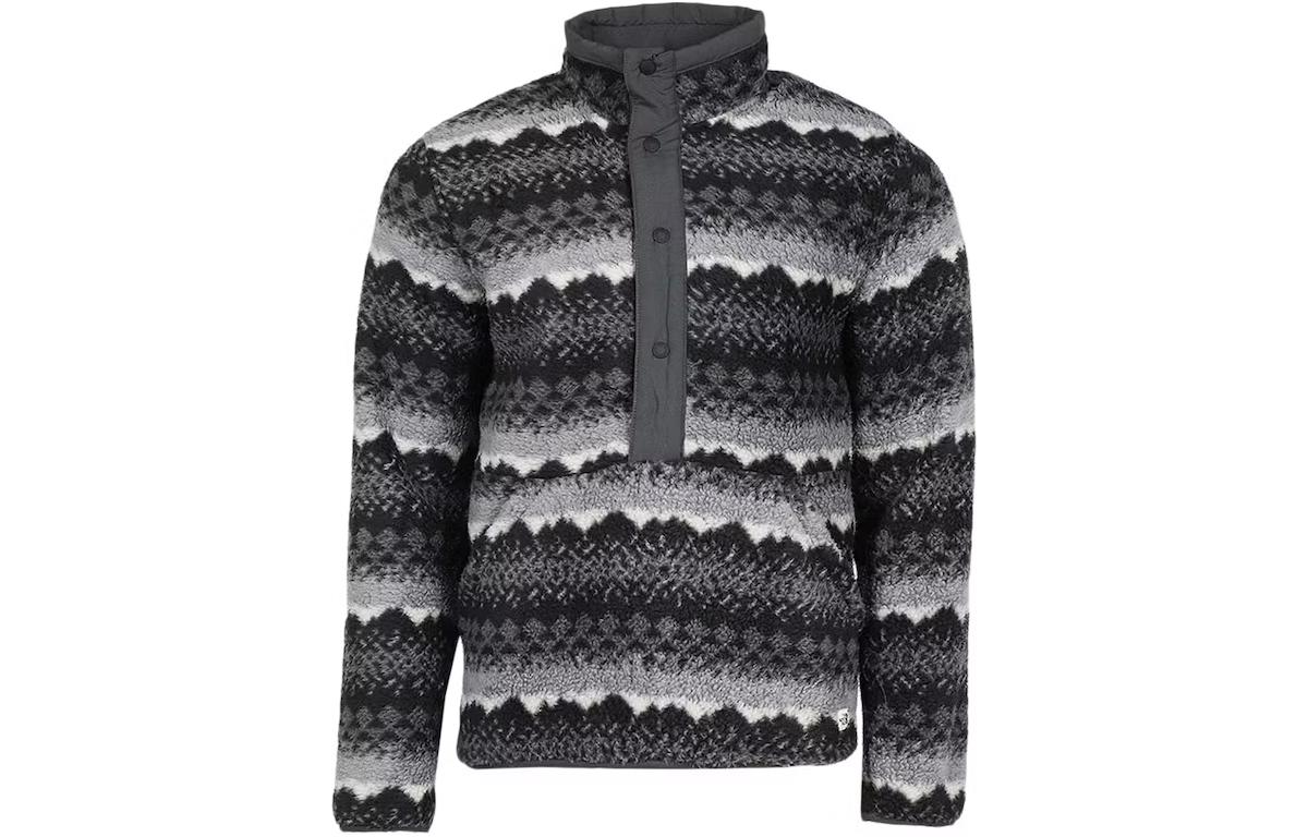 TNF Patterned Stand Collar Pullover Sweatshirt Gray NF0A35GY