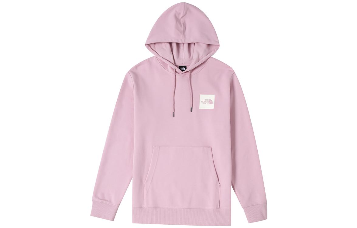 TNF Pink Logo Print Hoodie with Drawstring and Long Sleeves NF0A7QV2-6R0