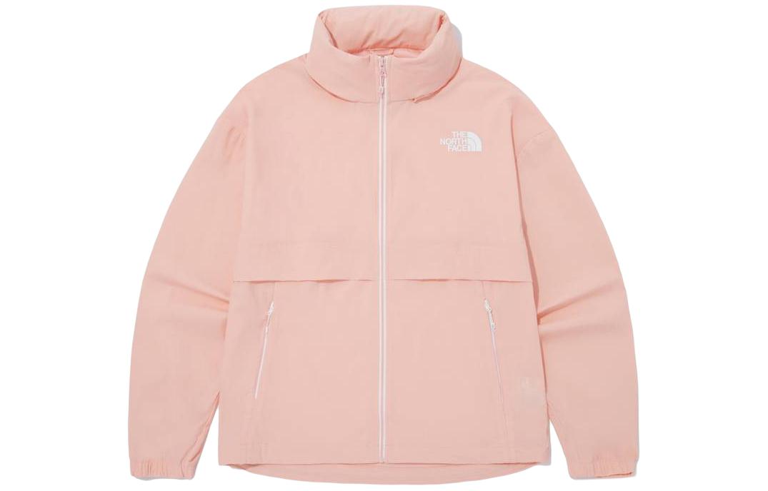 TNF Pink Logo Print Zip-Up Jacket NJ3LQ08D