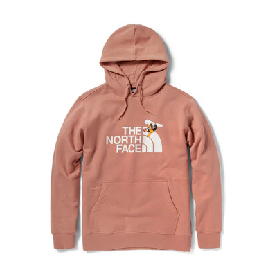 TNF Pink Logo Pullover Hoodie - Cotton Fleece, Unisex Outdoor Wear NF0A5JVQ-R13