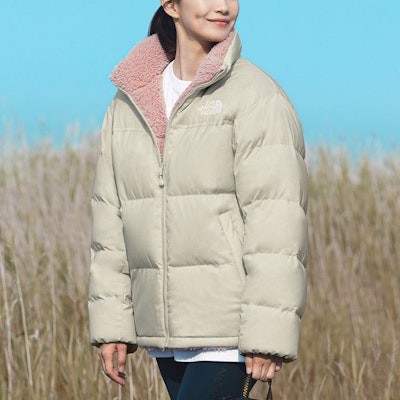 THE NORTH FACE Pink Reversible Down Jacket Winter Unisex with Solid Logo Design NJ1DM73C Details for THE NORTH FACE Pink Reversible Down Jacket Winter Unisex with Solid Logo Design NJ1DM73C