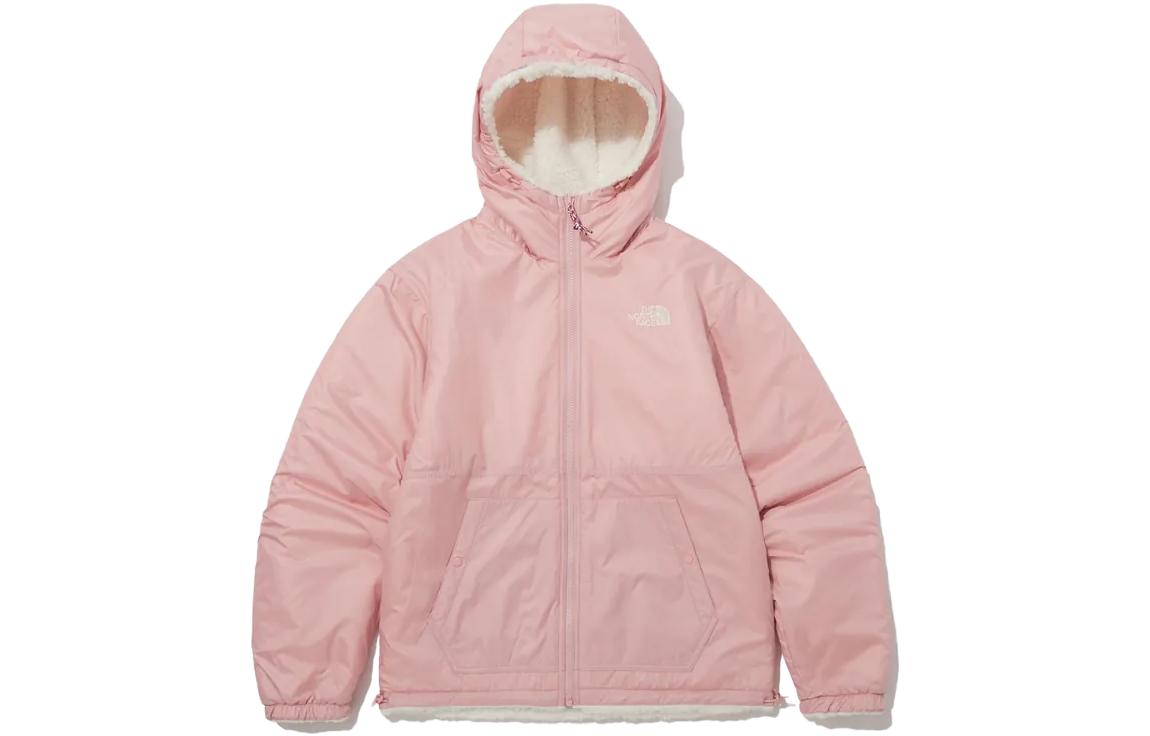 TNF Pink Reversible Logo Embroidered Zip Hoodie Jacket Unisex NJ4FP57C