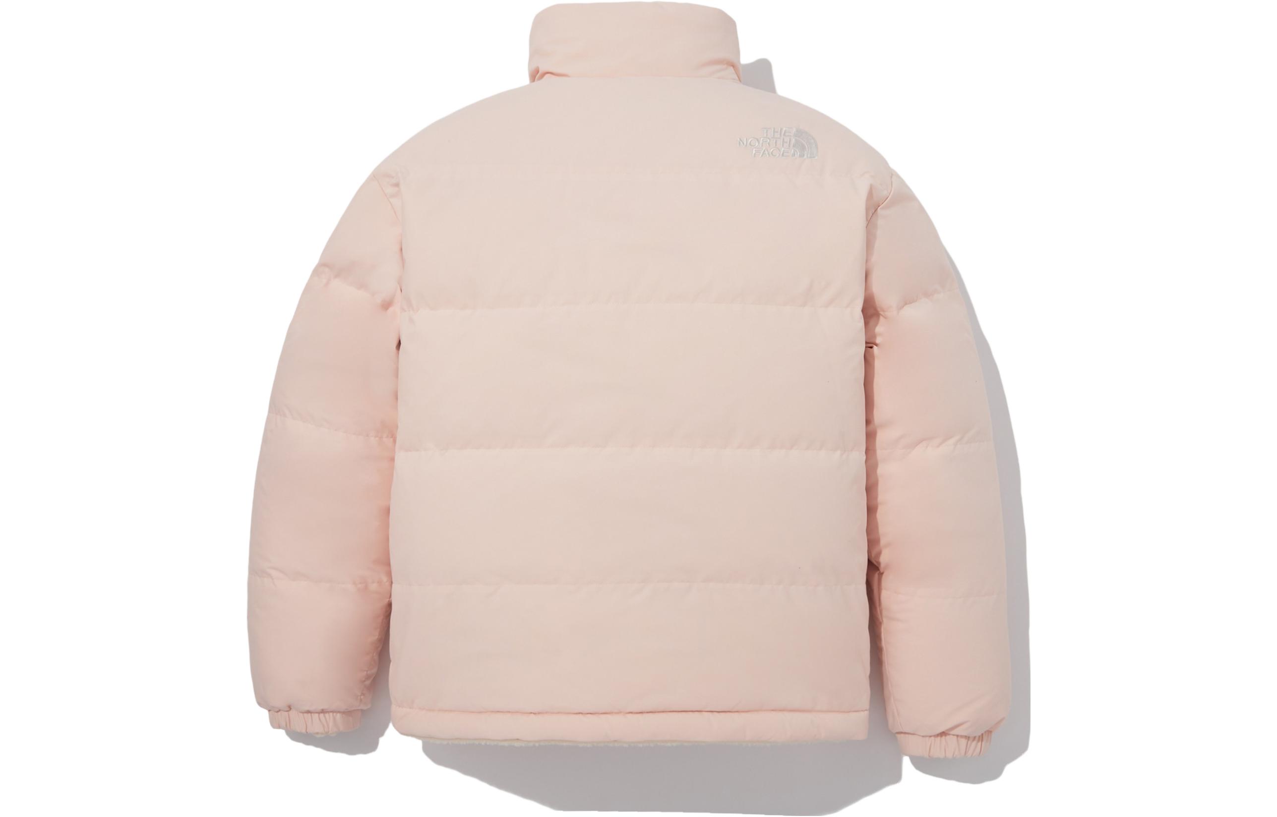 TNF Pink Unisex Logo Print Fitted Down Jacket with Zipper NJ1DP77D