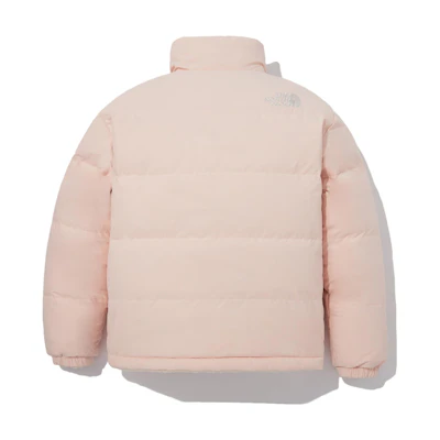 TNF Pink Unisex Logo Print Fitted Down Jacket with Zipper NJ1DP77D