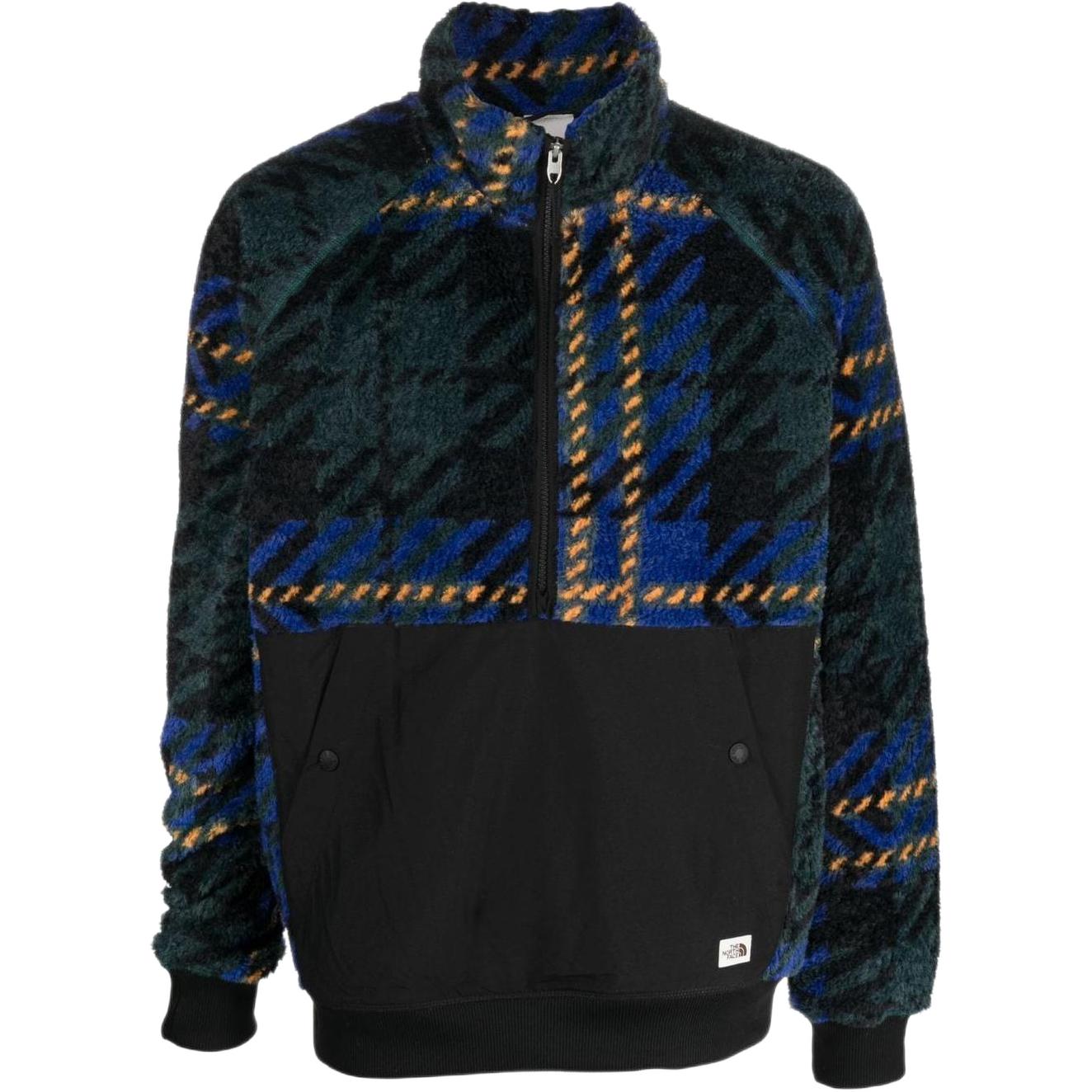 TNF Plaid Half-Zip Pullover Jacket Black NF0A7WRG-D07