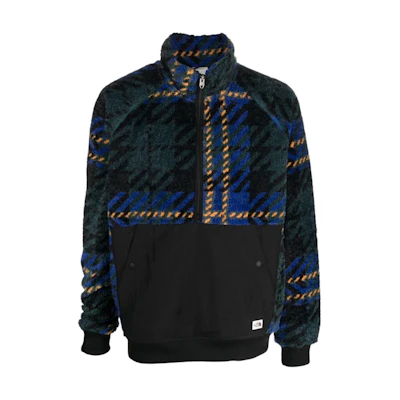 TNF Plaid Half-Zip Pullover Jacket Black NF0A7WRG-D07
