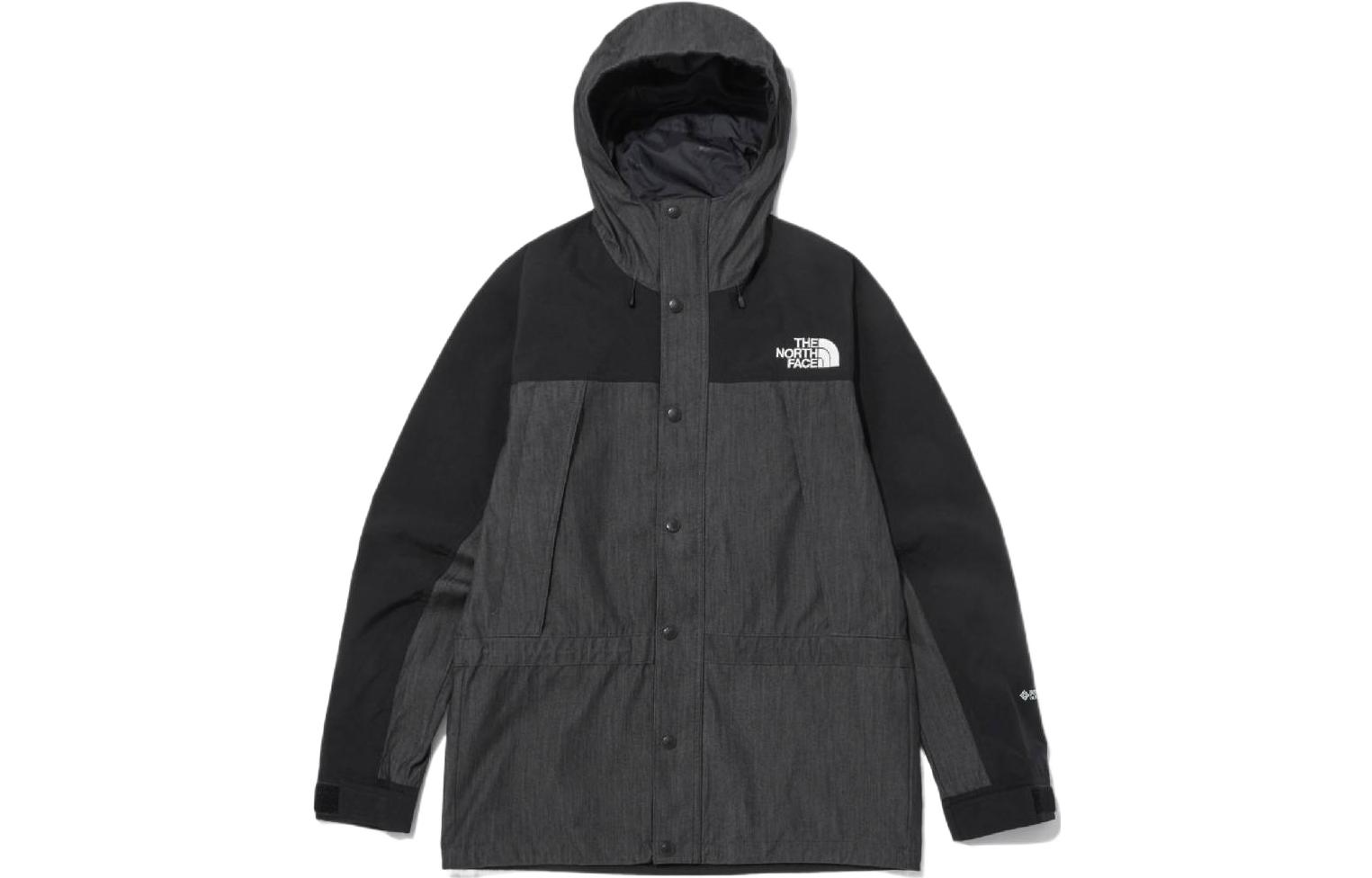 TNF Plain Logo Embroidered Hoodie Jacket Unisex Black NJ2GN75B