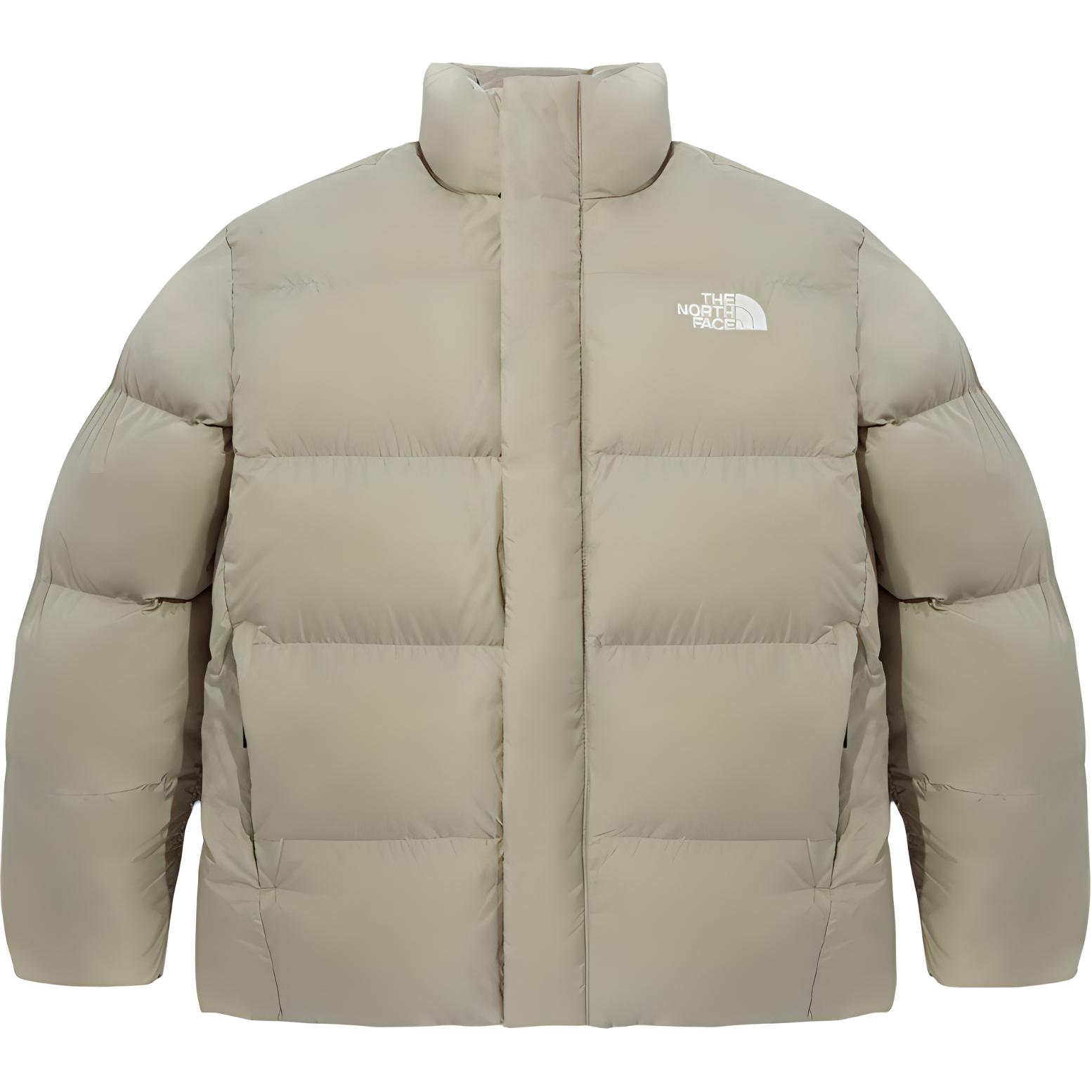 TNF Plain Zip-Up Long Sleeve Puffer Jacket Unisex Light Beige. NJ3NQ51D 圖 2