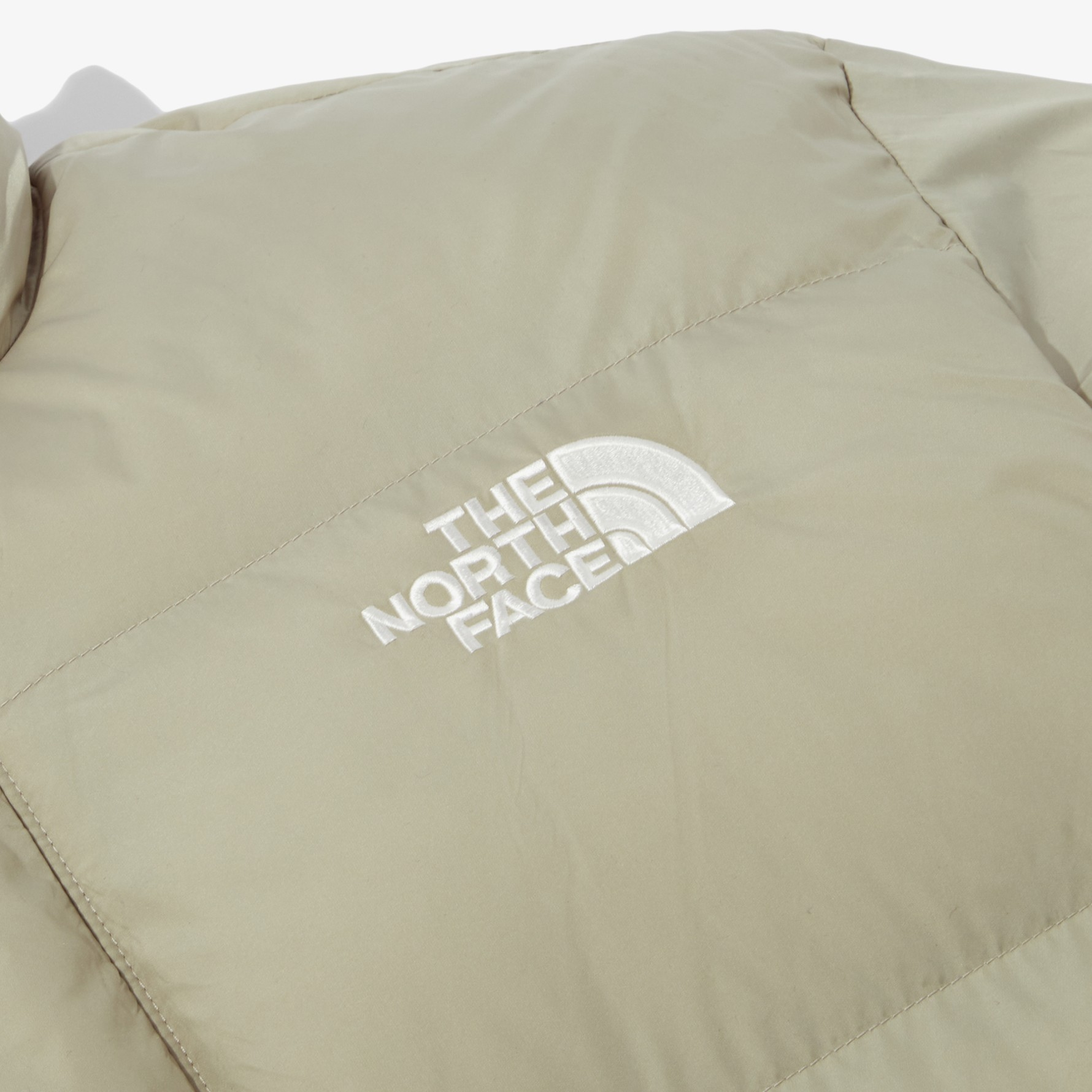 TNF Plain Zip-Up Long Sleeve Puffer Jacket Unisex Light Beige. NJ3NQ51D 圖 4