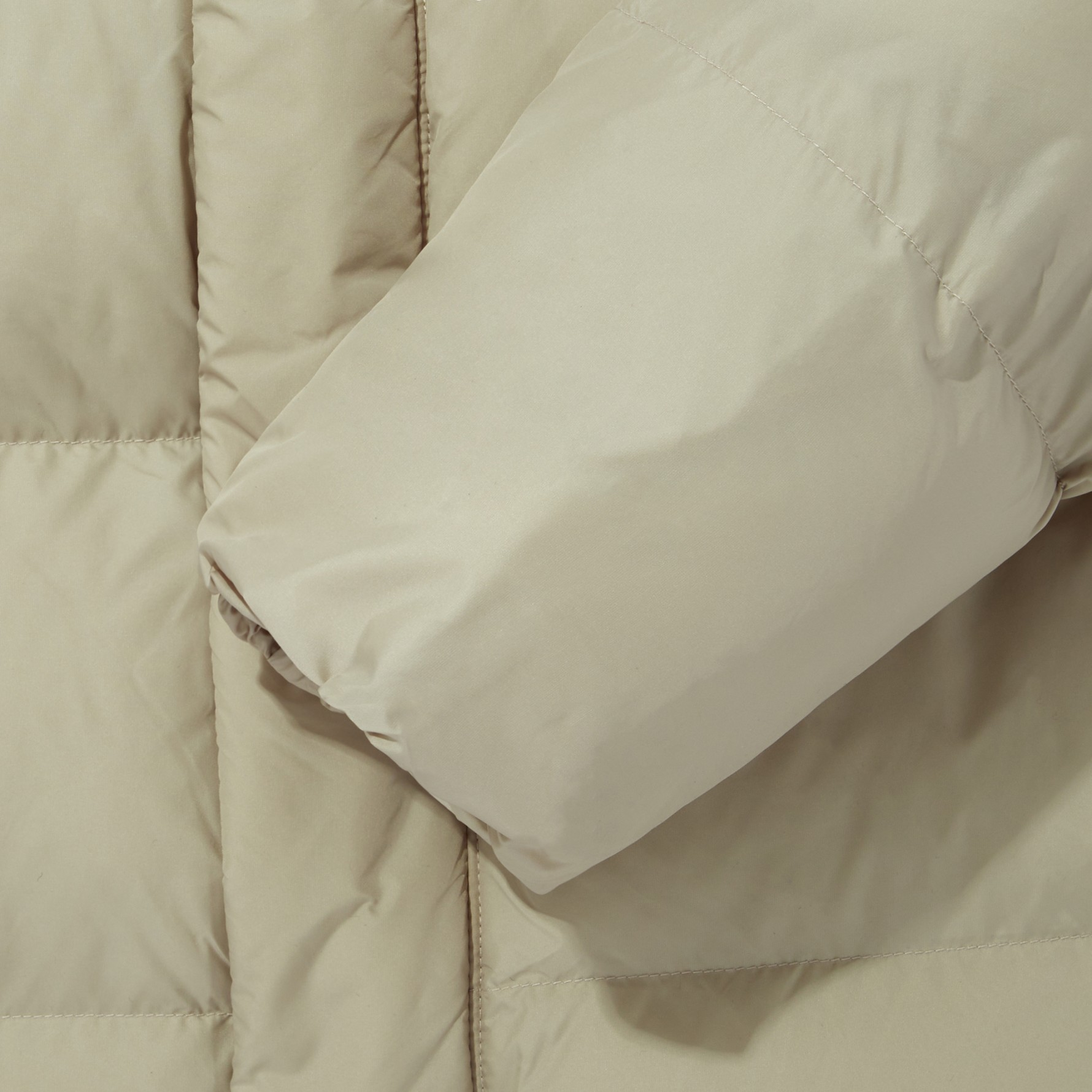 TNF Plain Zip-Up Long Sleeve Puffer Jacket Unisex Light Beige. NJ3NQ51D 圖 5