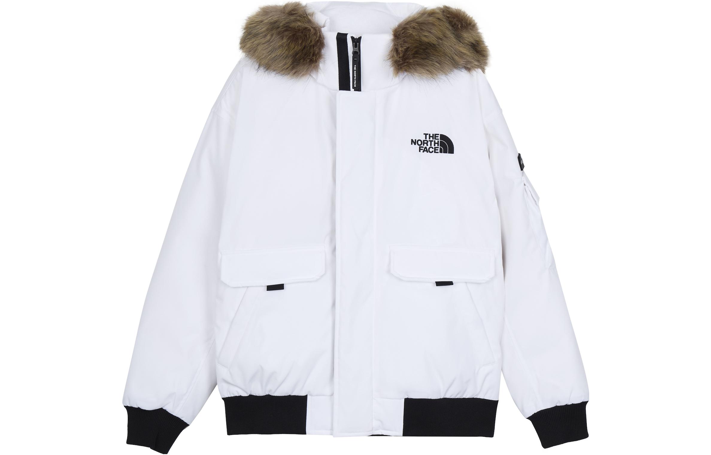 TNF Polar Down Bomber White Unisex Logo Jacket NI1DP59C
