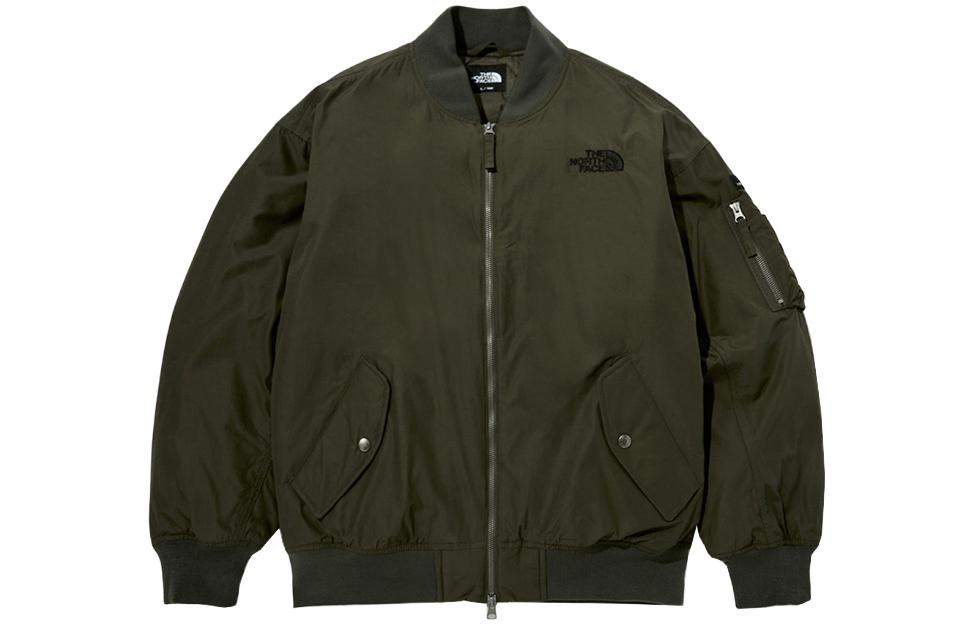 TNF Praise Heat Olive Green Bomber Jacket Unisex Flight Style NJ3NN53C