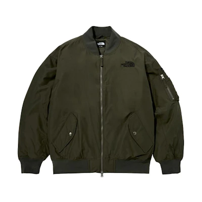 TNF Praise Heat Olive Green Bomber Jacket Unisex Flight Style NJ3NN53C