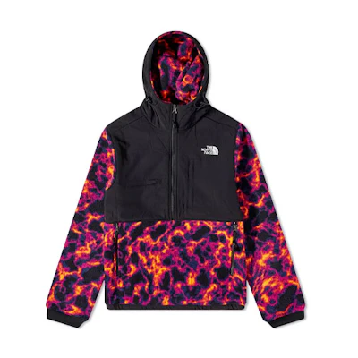 THE NORTH FACE Printed Denali 2 Half-Zip Hooded Jacket Black Mens. NF0A5J1H-29K
