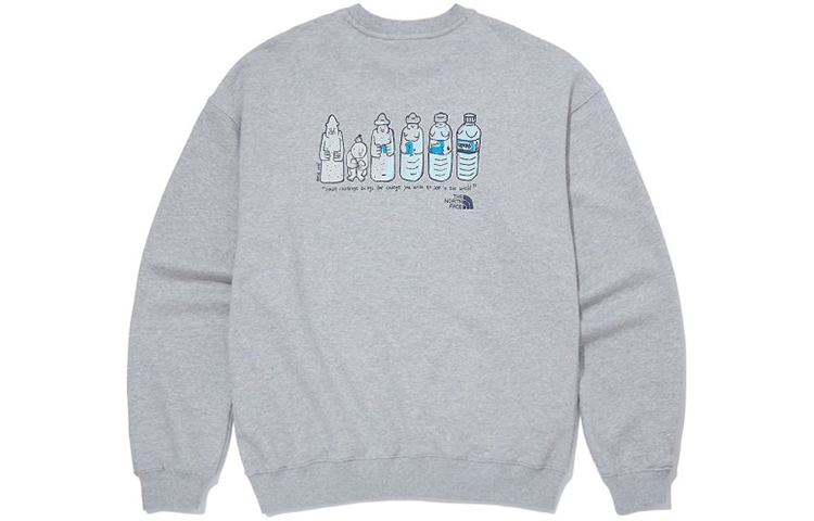 TNF Printed Loose Fit Crewneck Sweatshirt Unisex - Gray NM5MM07B