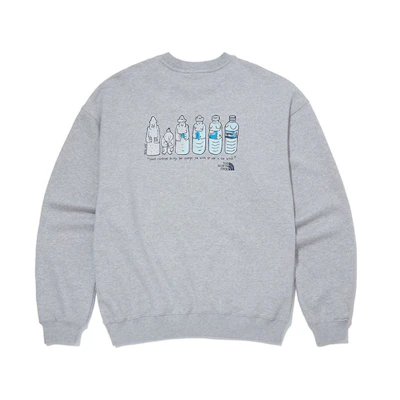 TNF Printed Loose Fit Crewneck Sweatshirt Unisex - Gray NM5MM07B