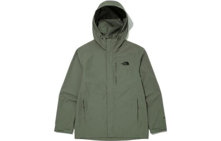 TNF Pro Shield Embroidered Logo Hooded Jacket in Deep Green NJ2HN00C