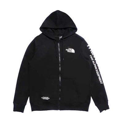 TNF Proud Full-Zip Hoodie Jacket Black with Lettered Sleeves NF0A3Y9G-JK3