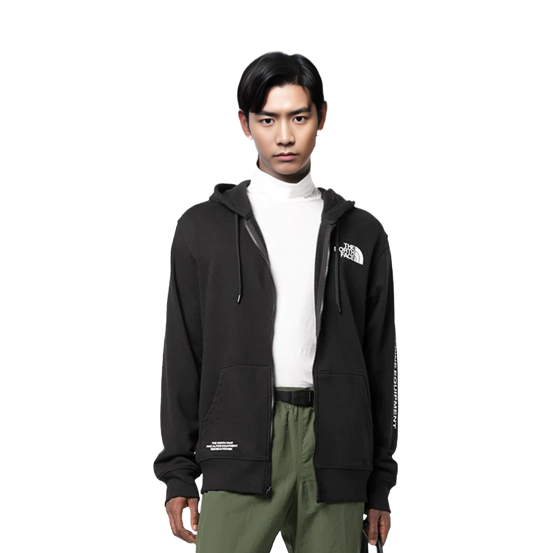 TNF Proud Full-Zip Hoodie Jacket Black with Lettered Sleeves NF0A3Y9G-JK3 圖 4