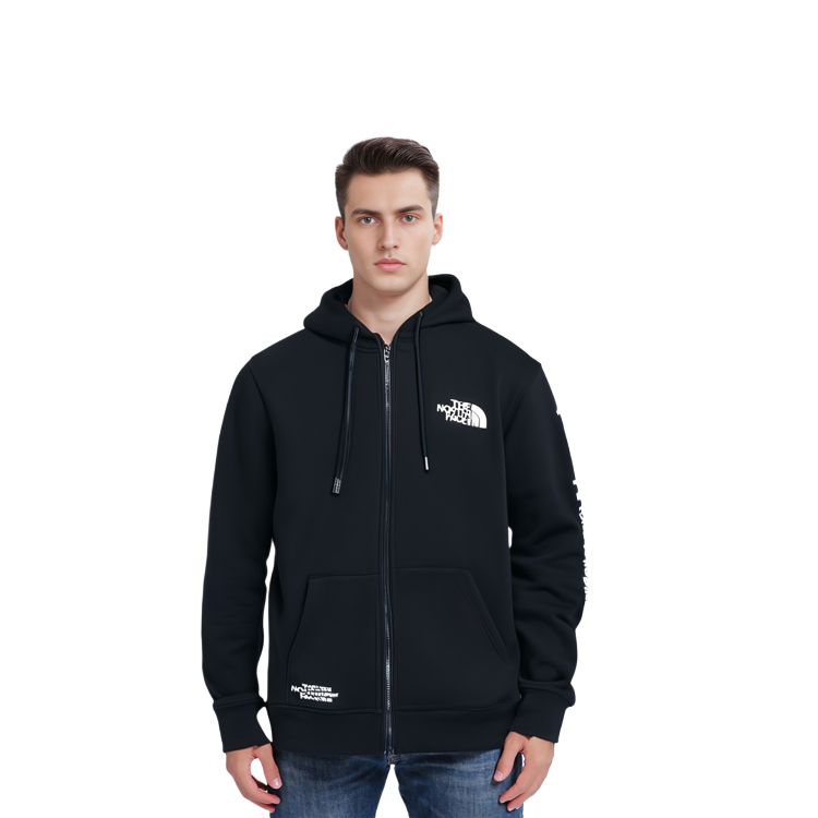TNF Proud Full-Zip Hoodie Jacket Black with Lettered Sleeves NF0A3Y9G-JK3 圖 5
