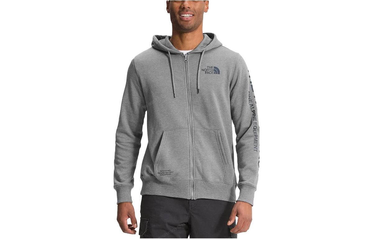 TNF Proud Full-Zip Letter Sleeve Hoodie Jacket Men’s Light Gray NF0A3Y9G-DYY