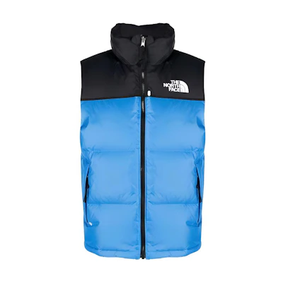TNF Puffer Vest Blue Logo Casual Colorblock Sleeveless NF0A3JQQL-V61