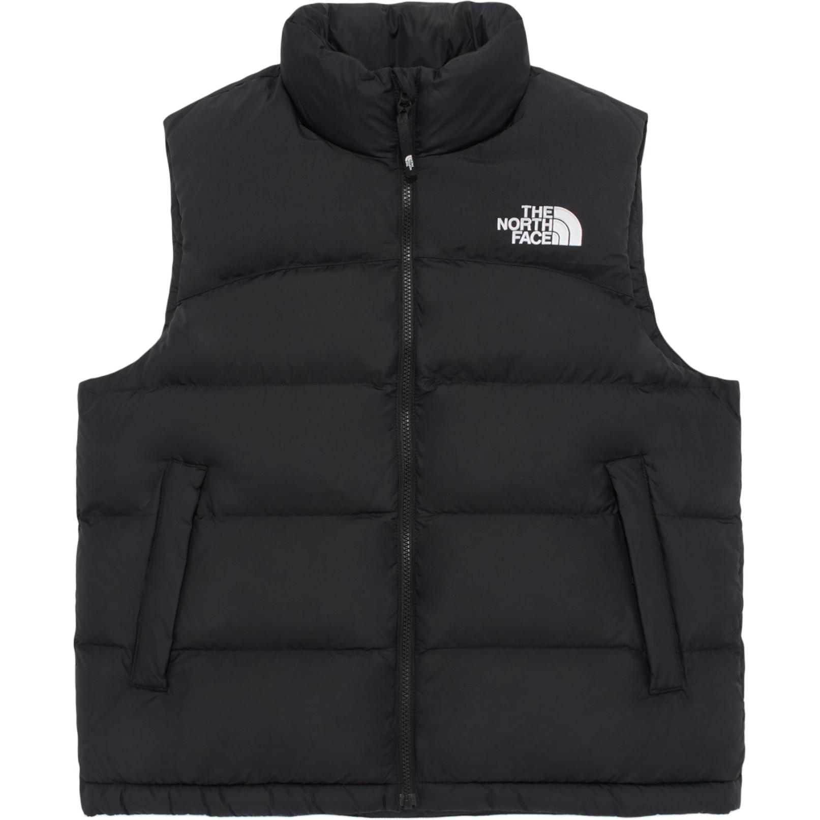 The North Face Puffy Logo Packable Waterproof Stand Collar Vest Black Men NV3NQ54A
