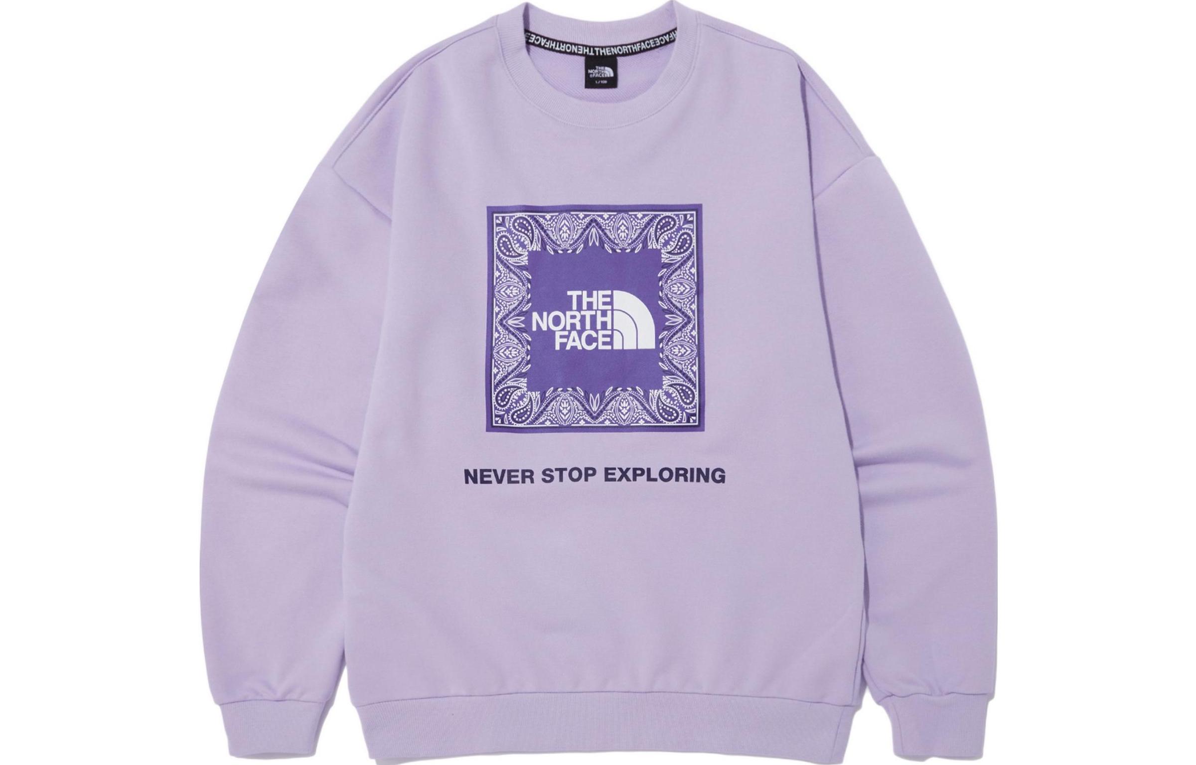 TNF Purple Bandana Print Crewneck Long Sleeve Sweatshirt NM5MN60E