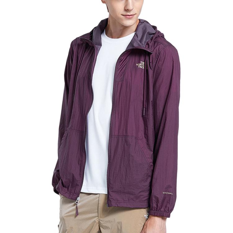 TNF Purple Embroidered Logo Zip Hoodie Jacket for Men - Outdoor Casual NF0A3V4T-3YE