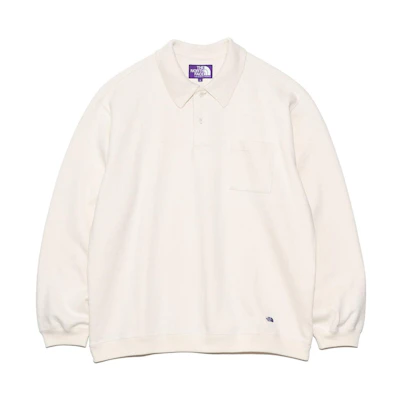 THE NORTH FACE PURPLE LABEL Loose Fit Ivory Long Sleeve Polo Shirt NT3403N-IV